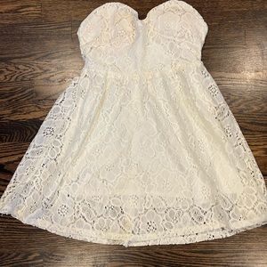 Choies White Lace Strapless Sweetheart Neckline Dress Large Coquette‎ Coastal